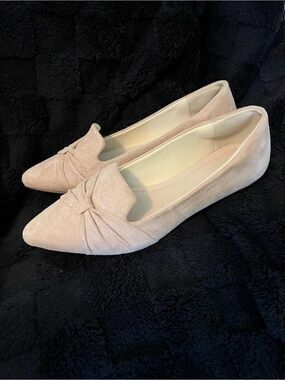 Pointed Knot Front Women's Flats in Blush Pink